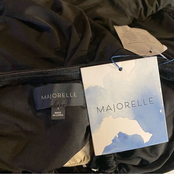 NWT Majorelle Mika Jumpsuit Black jersey wide leg halter tie Revolve S - Picture 13 of 14